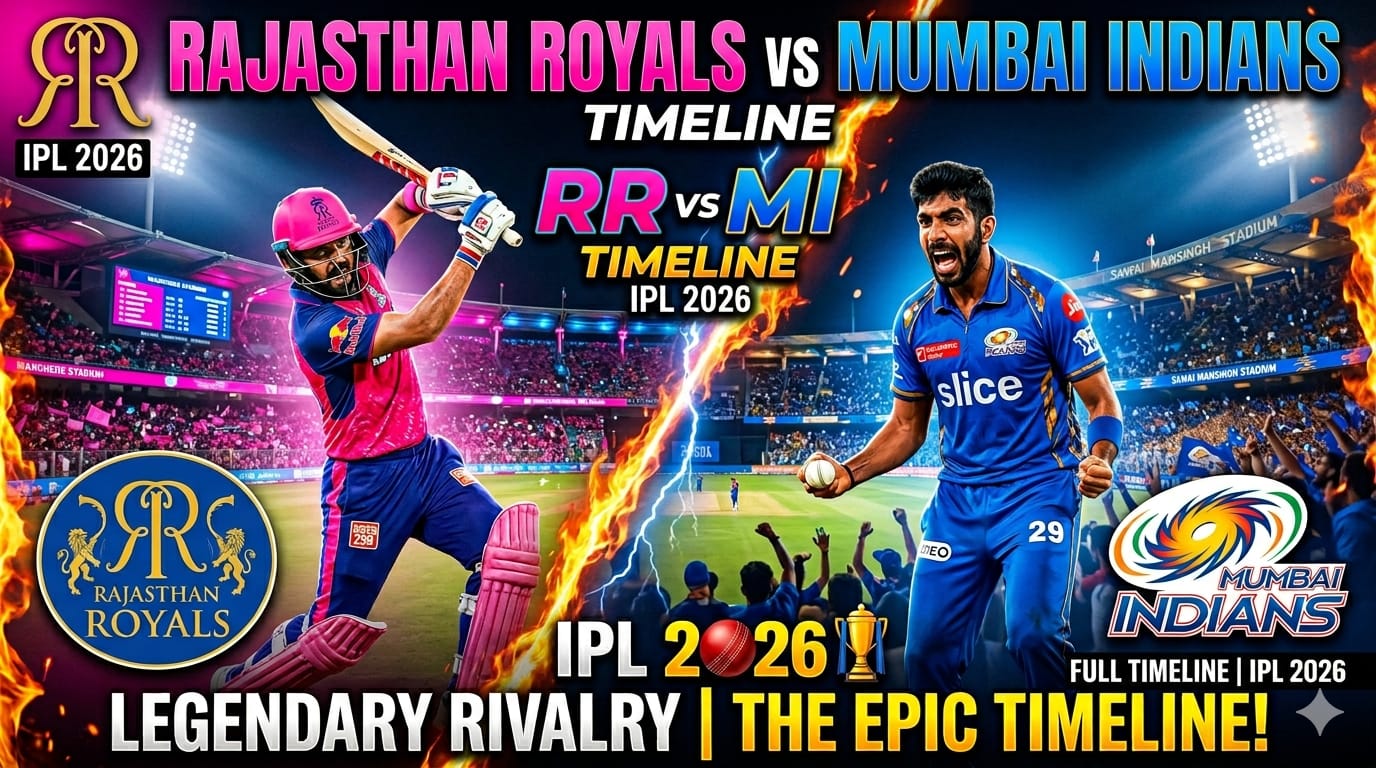 Rajasthan Royals vs Mumbai Indians Timeline