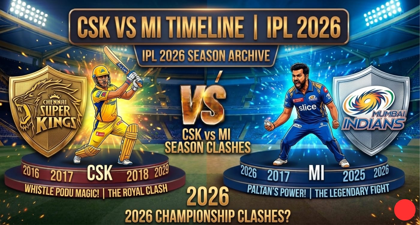 Chennai Super Kings vs Mumbai Indians Timeline